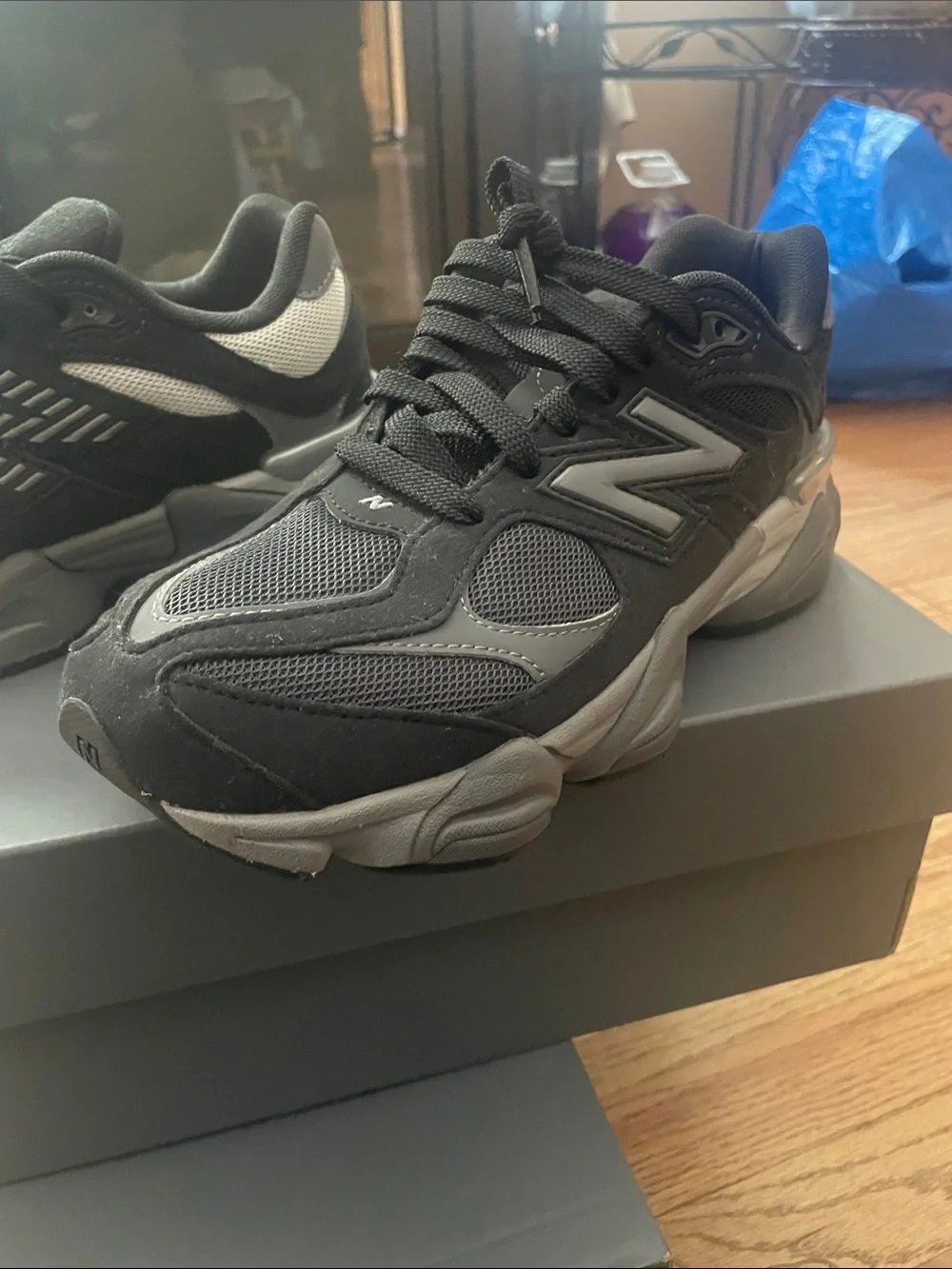 New Balance Men’s Black and Gray 9060 Style Sneakers